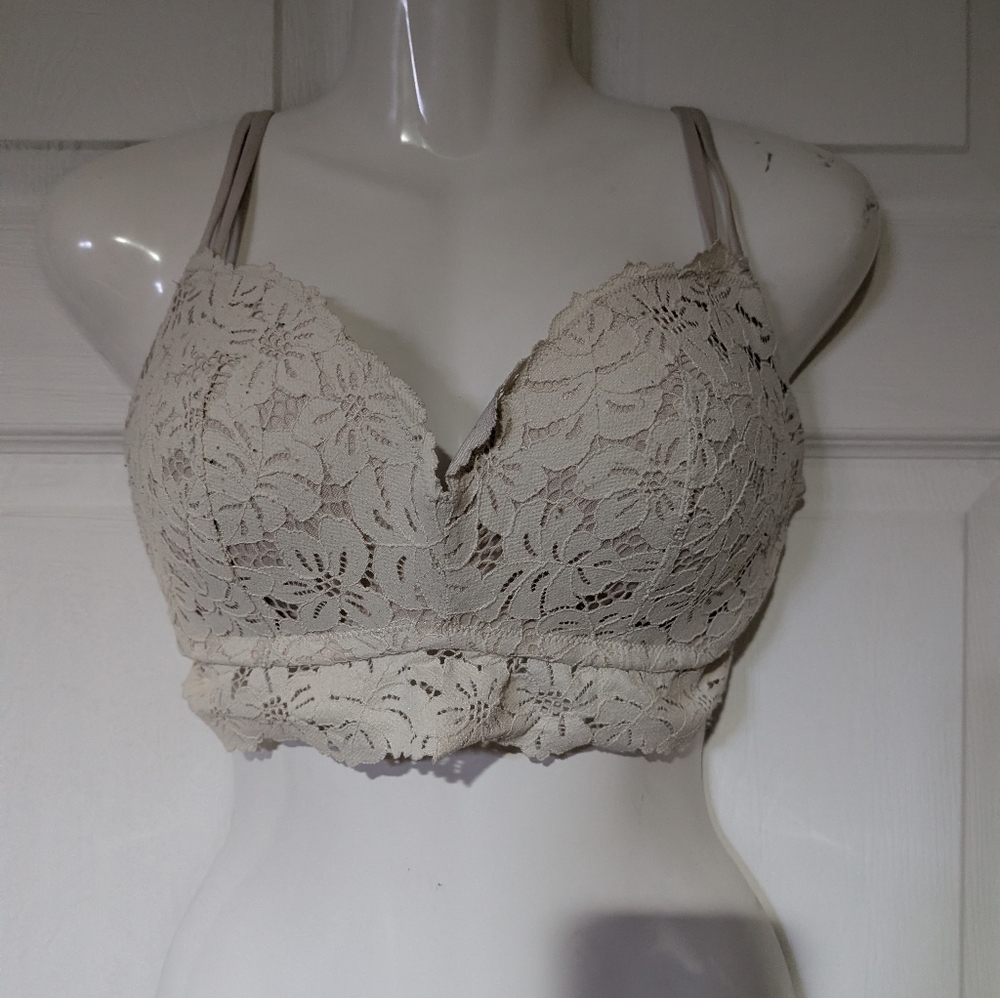 Lace Bralette in Beige - Women's Intimates & Sleepwear